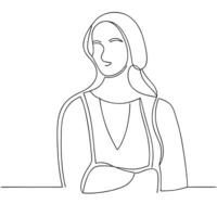 Minimalist Female Portrait Continuous Line Drawing For Modern Art And Design Projects vector