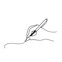 Continuous Line Drawing Hand Writing With Pen Creative Minimalist Illustration vector