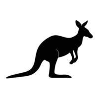 Silhouette Illustration Of An Australian Kangaroo Standing In Profile View Isolated On White vector
