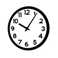 Wall Clock Indicating Time Illustration Minimalist Black And White Design vector
