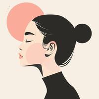 a woman with her eyes closed vector