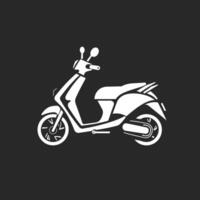 a white scooter on a black background vector