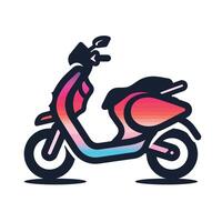 a colorful scooter is shown in a flat design vector
