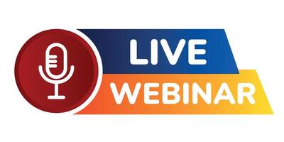 Live webinar button. Live streaming banner. vector