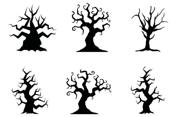Bare Trees Silhouette Collection Forest Set