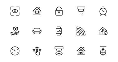 Home Automation Projects with Sleek and Modern Icon set. Includes Everything You Need for Smart Homes, Device Control, and Automation Solutions. vector