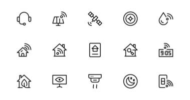 Home Automation Projects with Sleek and Modern Icon set package. Includes Everything You Need for Smart Homes, Device Control, and Automation Solutions. vector