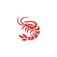a red shrimp logo on a white background vector