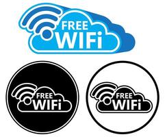 Set collections Labels free wifi sign cloud design illustration vector