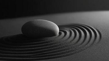 Calm Rock Setting with Carefully Styled Sand Ripples photo