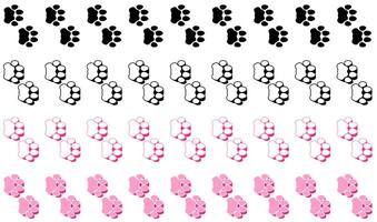 Set collections colourful stylish leopard Animal footprint icon. leopard paw print walking symbol illustration vector