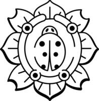A hand drawn style icon of ladybug tattoo vector