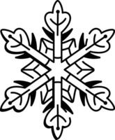 A hand drawn style icon of snowflake tattoo vector