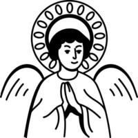 A hand drawn style icon of saint halo tattoo vector