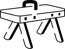 Hand drawn icon showing a vaulting table vector