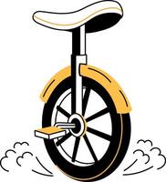 A hand drawn style illustration of a monocycle vector