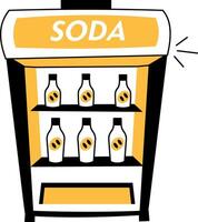 A hand drawn style illustration of a soda dispenser vector