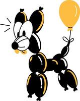 A hand drawn style illustration of a balloon dog vector