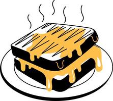 A hand drawn style illustration of a butter bread vector