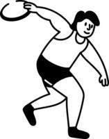 A hand drawn icon showing discus throw vector