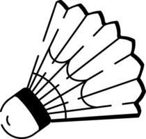 A doodle style icon of a shuttlecock vector