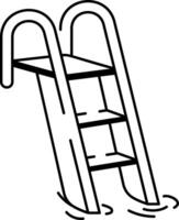 A sketchy style icon showing diving board vector