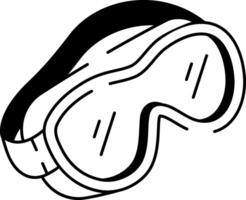 A hand drawn style icon of goggles vector