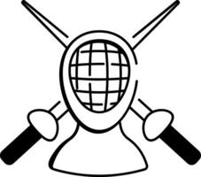 Sketchy style icon showing fencing mask vector