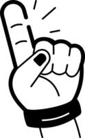 Hand drawn style icon of foam finger vector