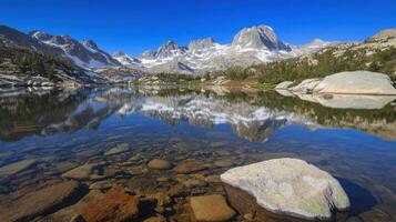 Reflective Waters of Mountain Lake photo