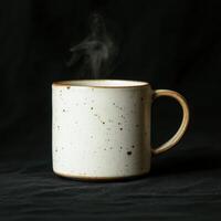 Ceramic Mug Holding Beverage with Visible Steam photo