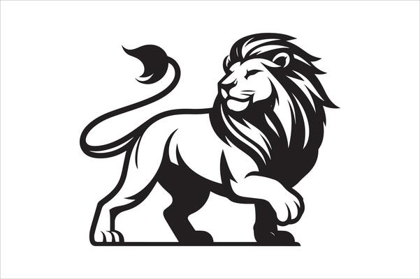 Lion Side View Line Drawing Minimalist Animal Design