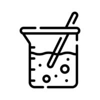Get your hands on lab stir icon in line style vector