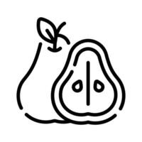 Easy to edit line style icon showing pear fruit vector