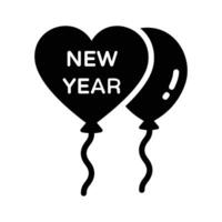 Check our latest glyph icon of new year balloons vector