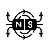 Ready to use glyph style icon of magnetic field, vector