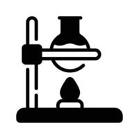 A customizable glyph style icon showing lab heating,. vector