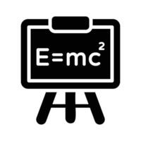 Have a look at this glyph icon showing physics lecture, vector