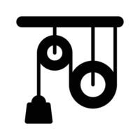 A glyph style icon of pulley experiment, vector