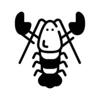 Easy to use glyph style icon of lobster seafood. vector