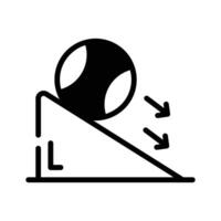 Slope experiment icon designed in glyph style,. vector