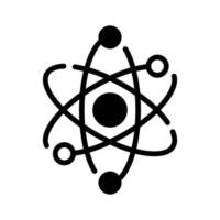 Creatively designed glyph style icon showing atom structure,. vector