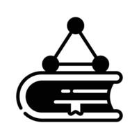 Ready to use glyph style icon of science book,. vector