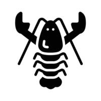 Easy to use glyph style icon of lobster seafood vector