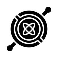 Ready to use glyph style icon showing atomic physics, vector