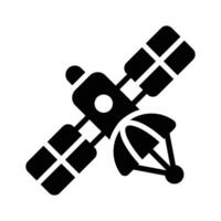 Ready to use glyph icon showing artificial satellite, vector