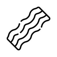 A customizable outline style icon of bacon strip vector