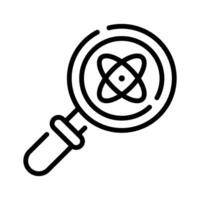 An editable line style icon of physics research vector