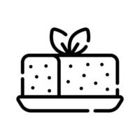 Ready to use line style icon of cheesecake serving vector