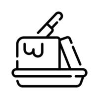 Check this line style icon of butter with knife vector